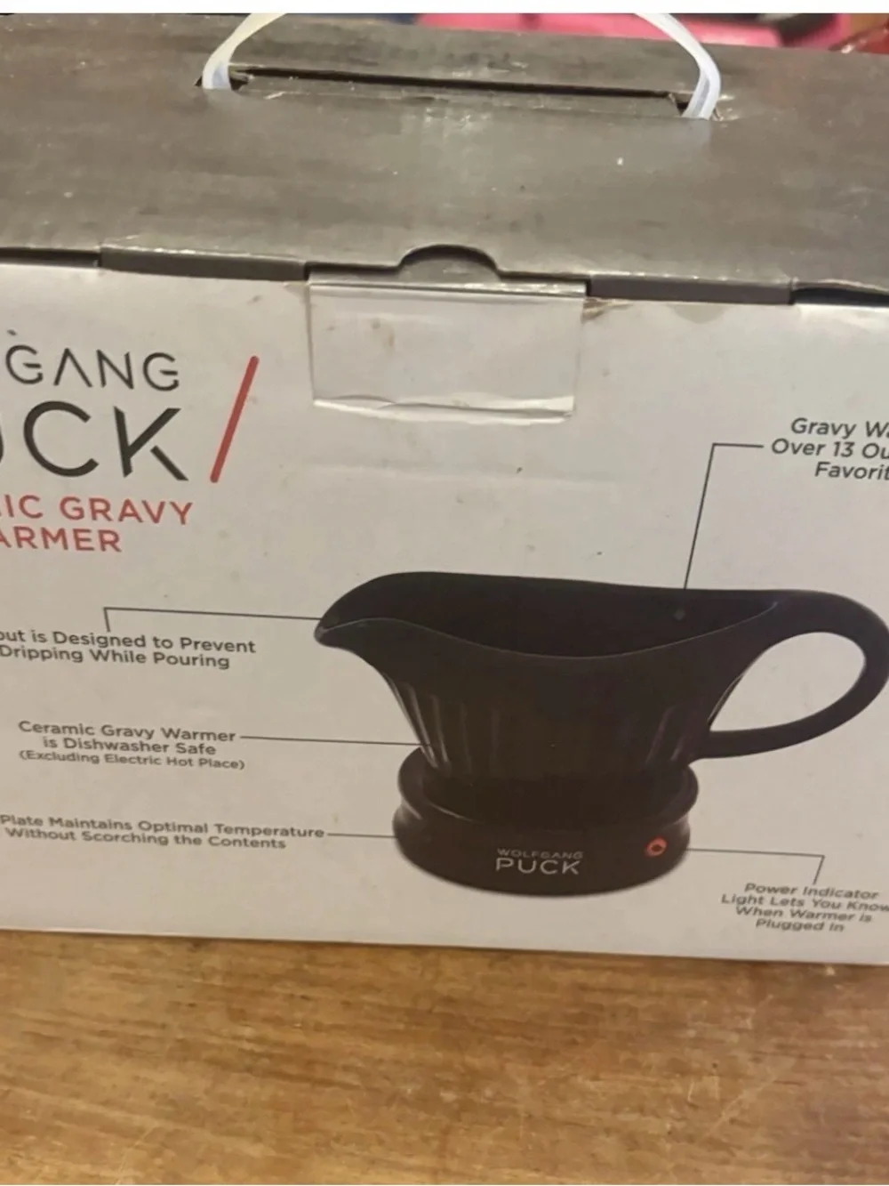 Wolfgang Puck Ceramic Gravy Warmer with Electric Hot Plate in Box